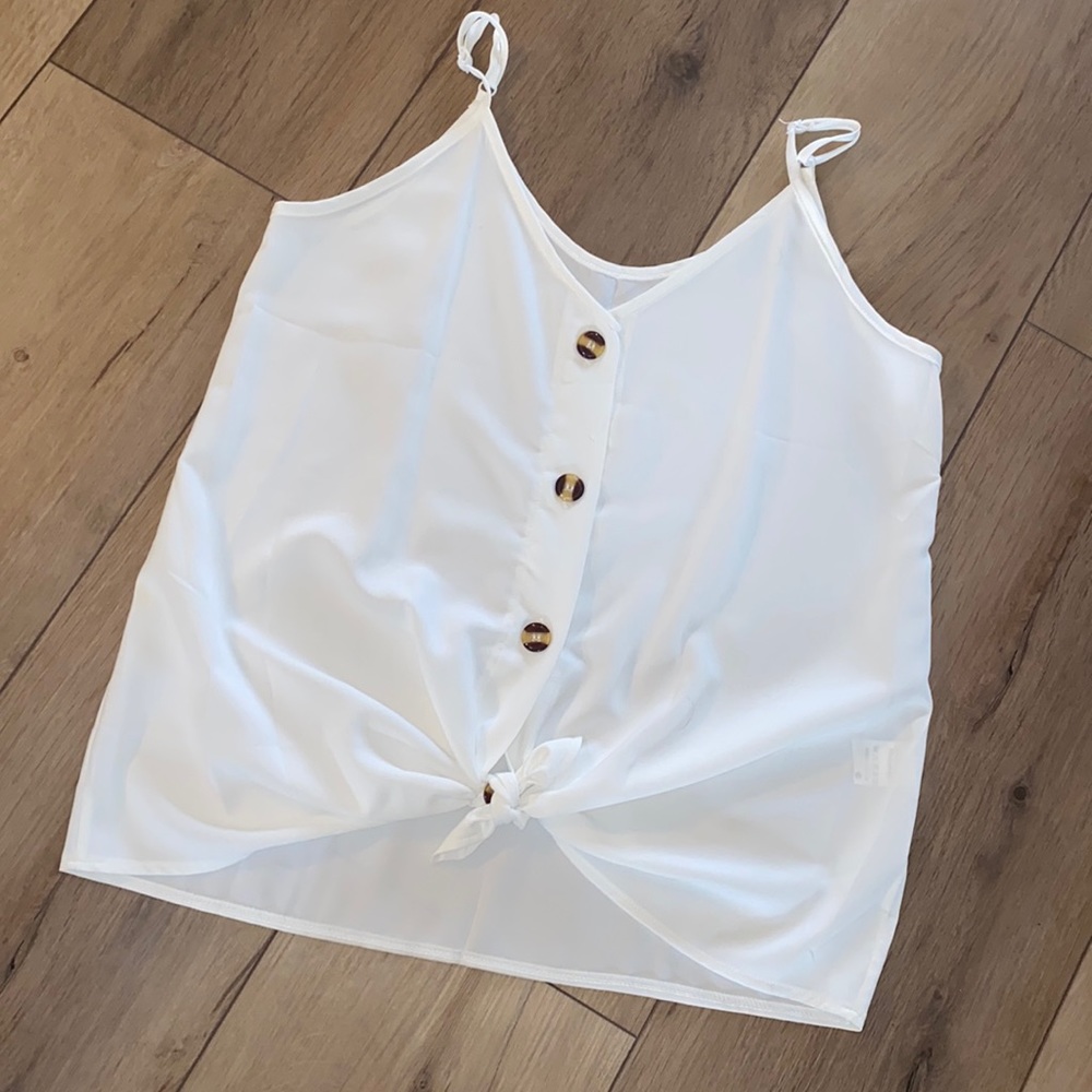 button front sleeveless blouse